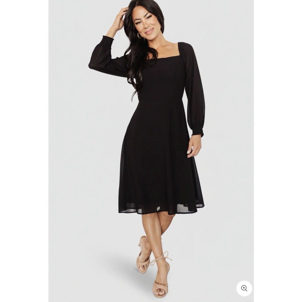 Balticborn Elsie Women’s Midi Dress Chiffon Flowy Boho  Romantic Small NWT NEW